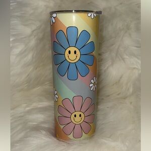 Retro Floral Rainbow Tumbler